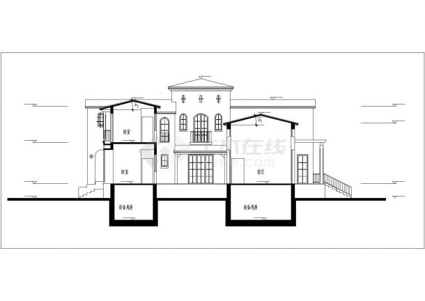 某山庄别墅区独栋多层商住别墅建筑全套详细方案设计施工CAD图纸-图一