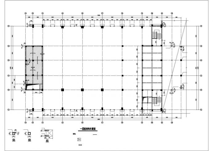 嘉兴市某高等学院二层框架结构体育馆全套结构设计CAD图纸_图1