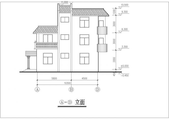某度假山庄别墅区独幢商业别墅建筑全套设计方案施工CAD图纸_图1