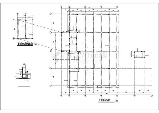 西安市经济开发区某大型工厂五层框架结构厂房全套结构设计CAD图纸-图一