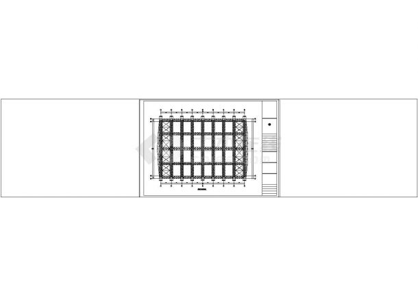 【山东】某空间管桁架50米跨钢结构cad设计施工图-图一