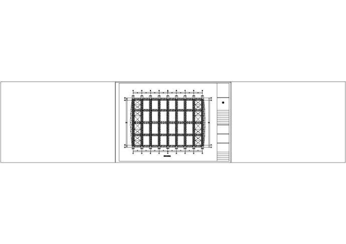 【山东】某空间管桁架50米跨钢结构cad设计施工图_图1