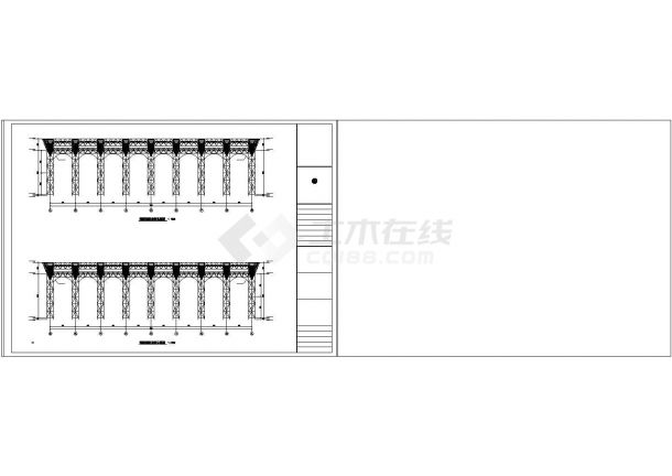 【山东】某空间管桁架50米跨钢结构cad设计施工图-图二