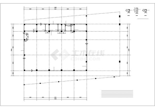 宁波市某职业技术学院两层框架结构体育馆全套结构设计CAD图纸-图一