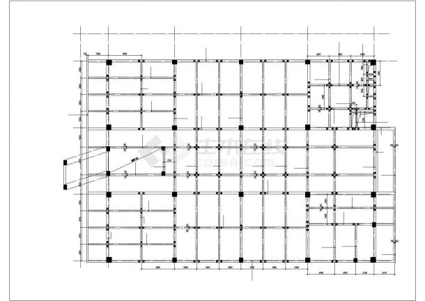 徐州市某大型工业区内部四层框架结构职工食堂全套结构设计CAD图纸-图二