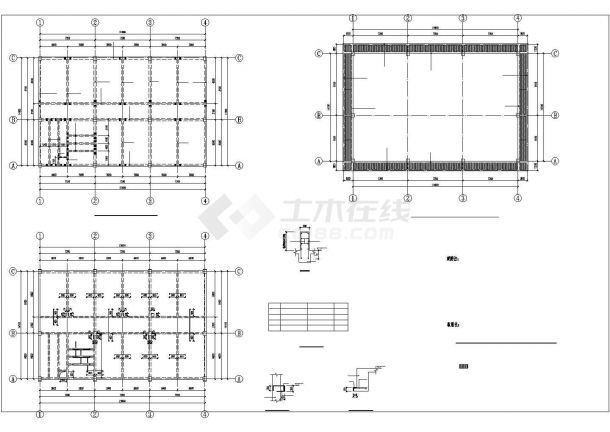 广州市某大型工业区三层框架结构倒班宿舍全套结构设计CAD图纸-图二
