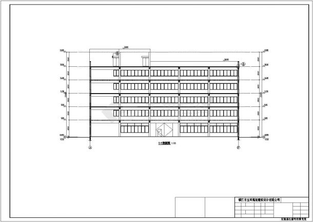 东莞某服装厂7300平米5层混凝土结构加工厂房全套建筑设计CAD图纸-图一