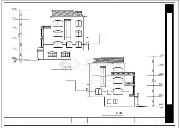 某度假村别墅区豪华别墅建筑详细设计方案施工CAD图纸-图二