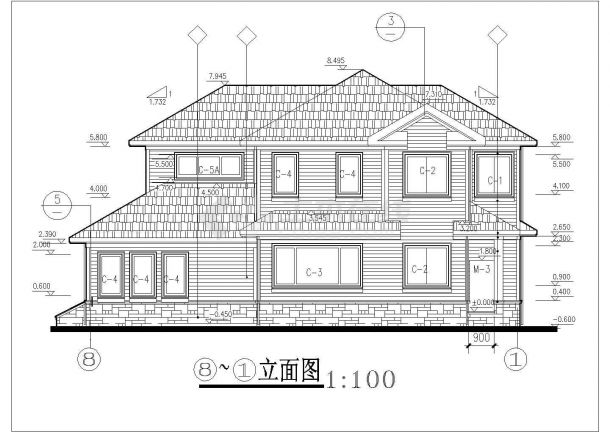 某度假村别墅区商用多层出租别墅建筑设计方案施工CAD图纸-图一