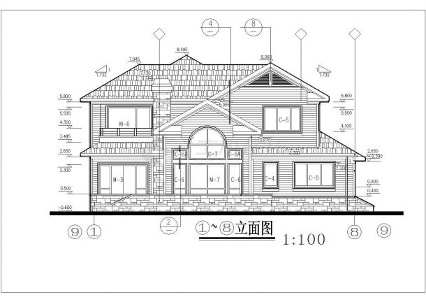 某度假村别墅区商用多层出租别墅建筑设计方案施工CAD图纸-图二