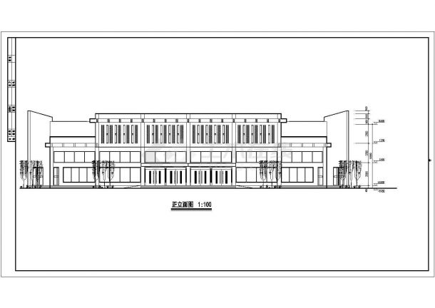 长54.6米 宽13.5米 3层1800平米汽车站建筑方案设计【各层平面 1立面】-图一