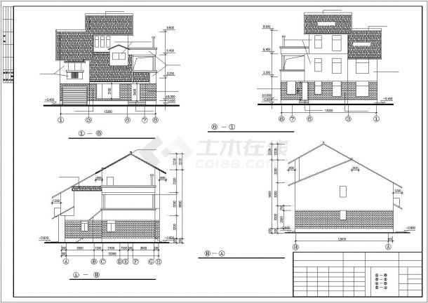 某度假山庄别墅区商用豪华型别墅建筑设计方案施工CAD图纸-图一