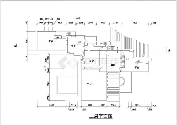 某多层流水别墅CAD全套施工设计图纸-图一