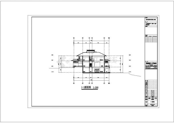 某大独栋住宅建筑设计施工CAD图纸-图一