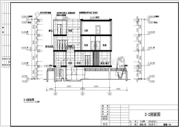 某四层别墅全套建施设计CAD图（含2张效果图）-图一