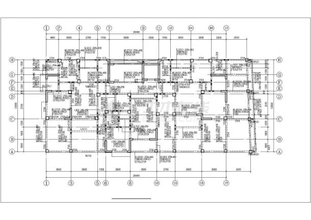 慈溪市顺喜花园小区11层框架剪力墙小高层住宅楼结构设计CAD图纸-图一