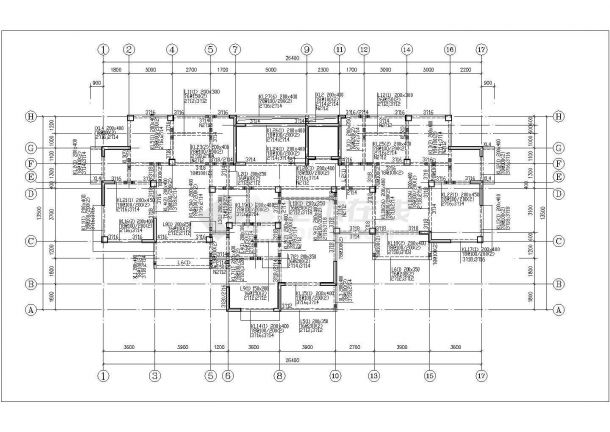 慈溪市顺喜花园小区11层框架剪力墙小高层住宅楼结构设计CAD图纸-图二