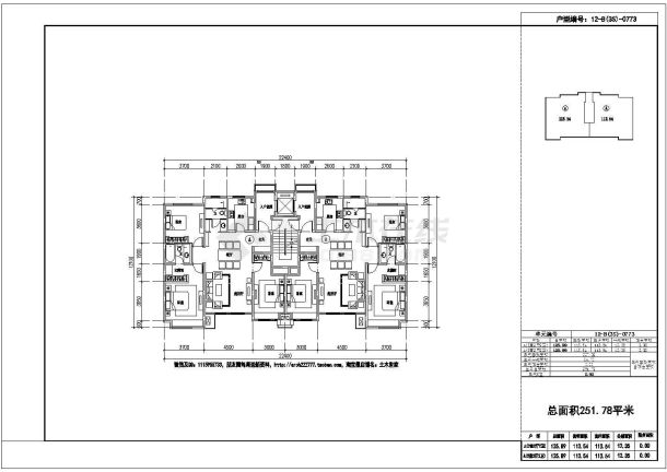 某城市大联排住宅建筑电梯入户设计施工CAD图纸-图二