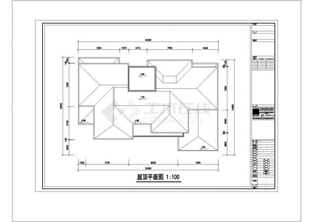 某城市独栋住宅建筑设计施工CAD图纸-图一