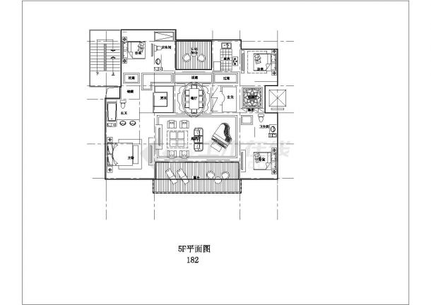 某城市高档公寓建筑设计施工CAD图纸-图二