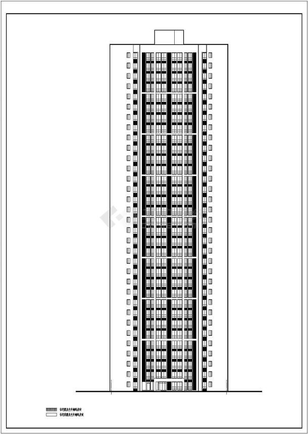 某城市三梯八户高档公寓建筑设计施工CAD图纸-图二