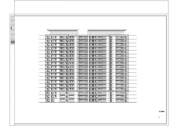 某城市三梯六户高档公寓建筑设计施工CAD图纸-图一