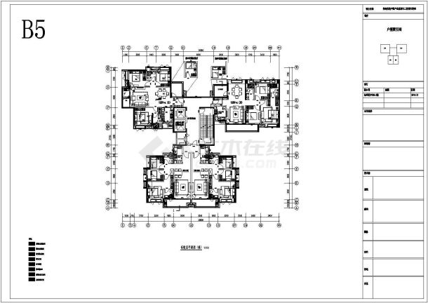 某地区高档经典公寓建筑设计施工CAD图纸-图二