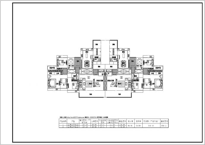 某地区高层竞赛户型住宅设计施工CAD图纸_图1
