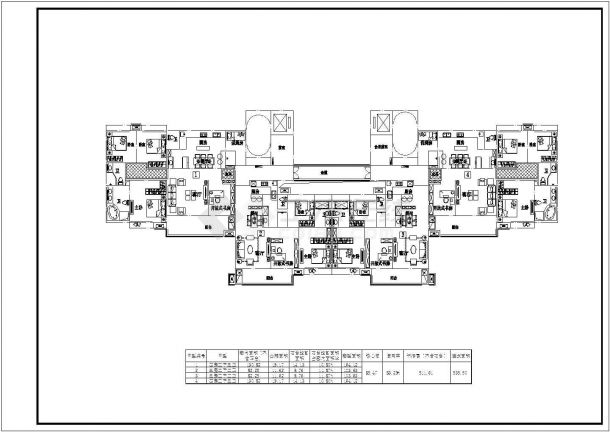 某地区高层竞赛户型住宅设计施工CAD图纸-图二