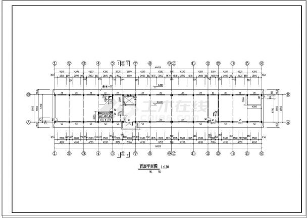 某地多层宾馆建筑设计cad图纸-图二