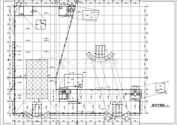 某地区大型商业广场建筑设计cad施工图纸-图一