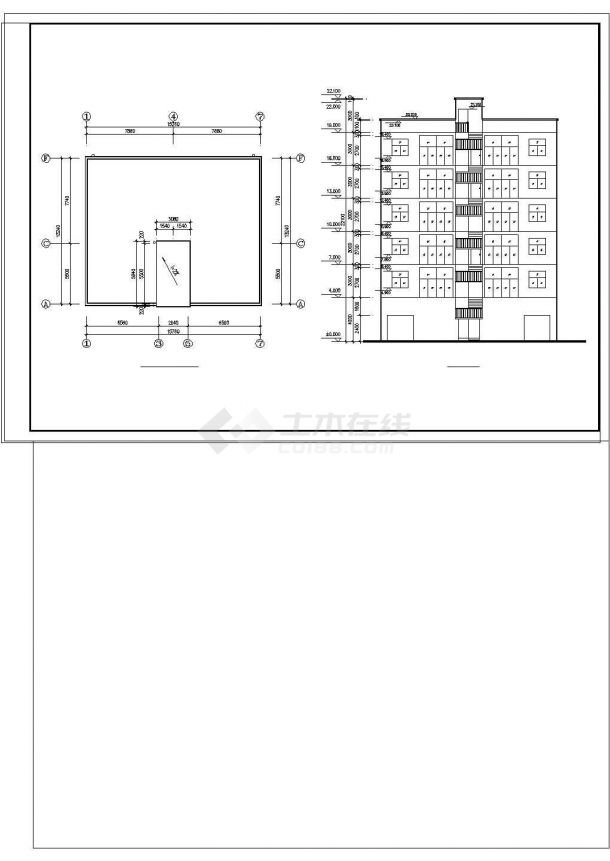 某单位住宅楼建筑设计cad全套施工图纸-图二