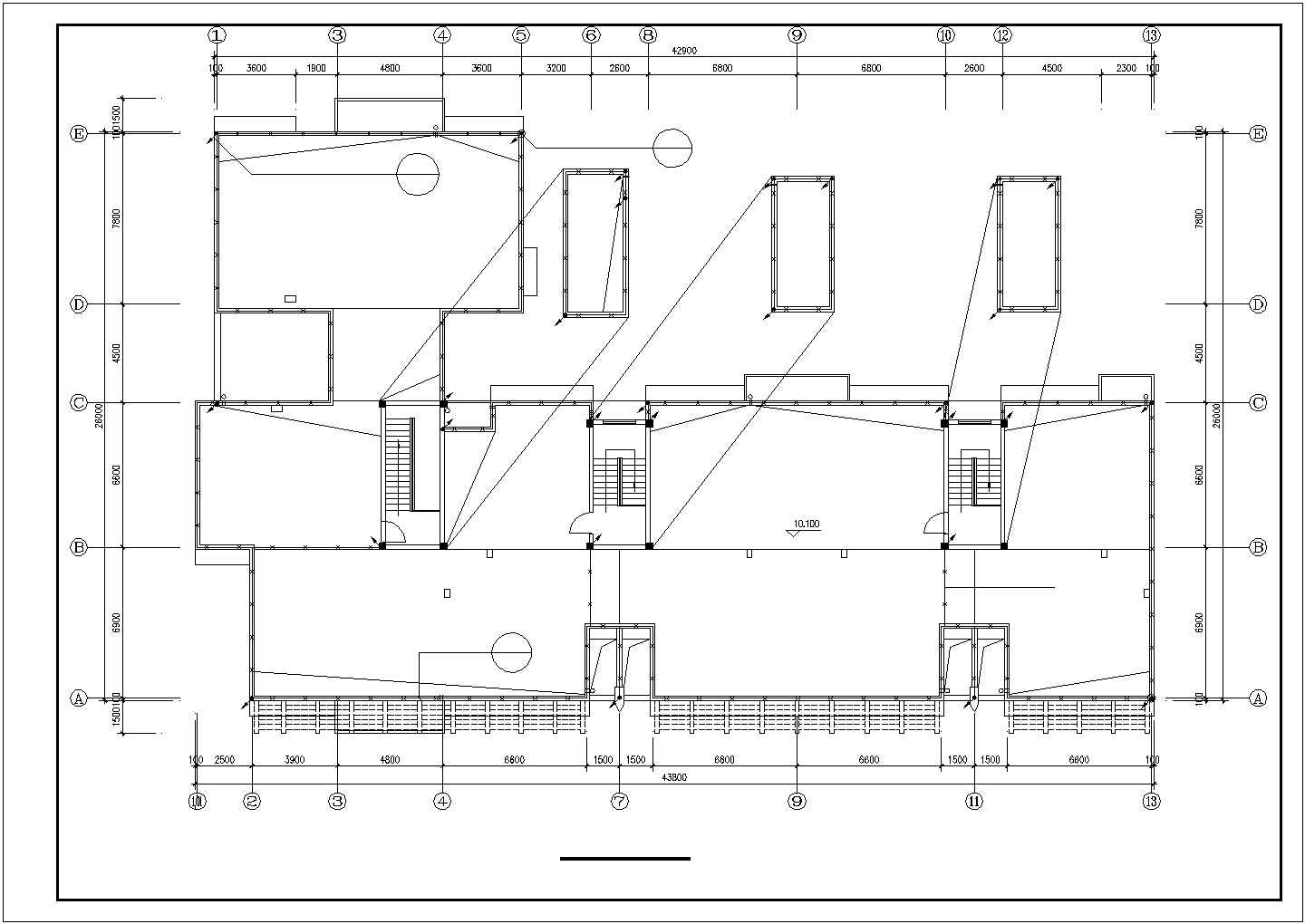 多层某商住楼电气设计施工CAD平面图