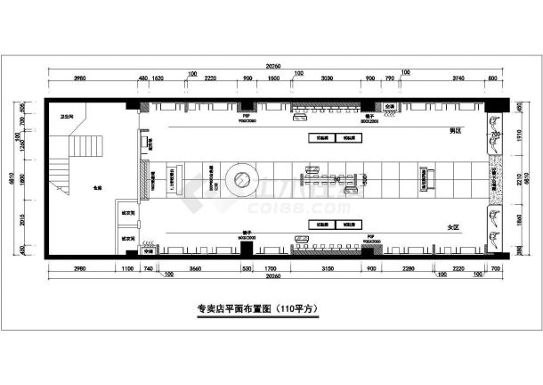 【南京】某自信车专卖店全套装修设计施工cad图-图二