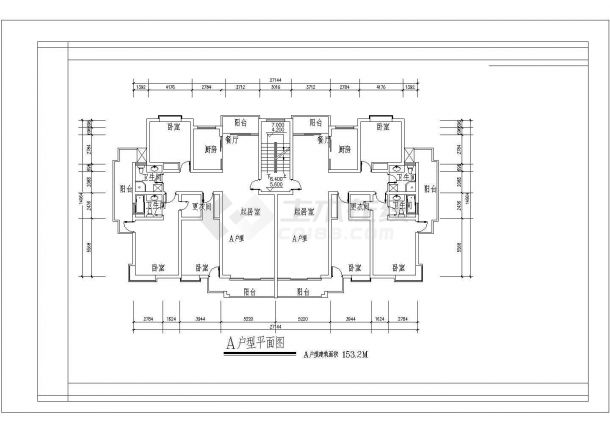 经典多层框架结构住宅楼户型设计cad平面方案图图集（甲级院设计，种类齐全）-图二