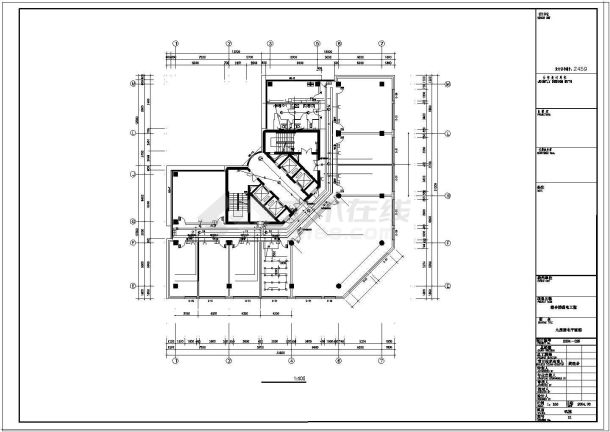 办公楼设计_某地区大型高层办公楼弱电平面设计cad施工图-图一