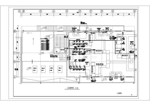 长31.2米 宽14.25米 3层市人民医院病房楼改建电施设计图纸-图一