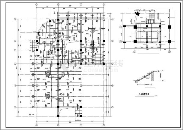 某多层框架结构商厦结构设计CAD图-图一