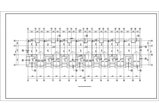 某多层联排别墅建筑施工CAD图-图二