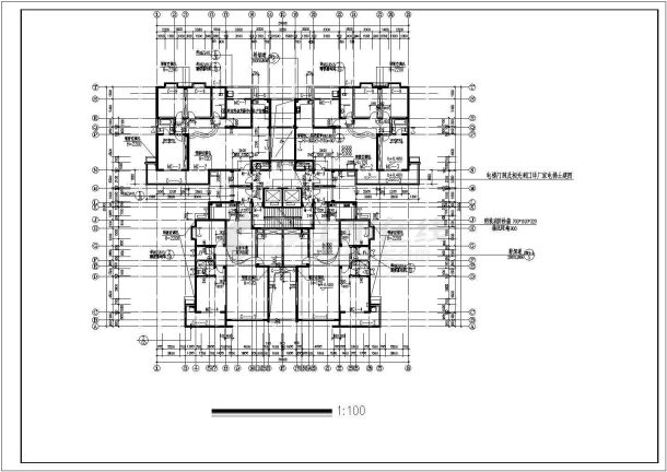 某地28层1楼梯2电梯4户点式住宅楼建筑设计cad图(含室 内 装 修 与 材 料 作 法)-图二