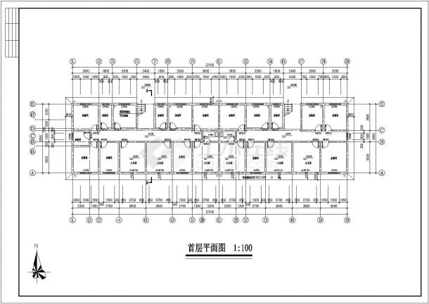 【杭州】某地6层2单元每单元2户住宅楼全套建筑设计图(含门窗明细表)-图一