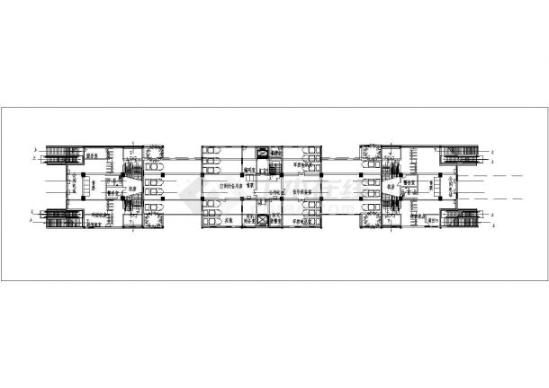 3层高架轻轨车站设计图【平立剖（无尺寸标注）】-图一