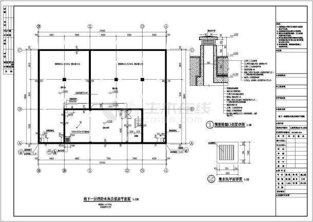 厂房设计_某大型工业厂房消防水池泵房设计cad全套建筑施工图纸（含设计说明，含结构设计，含给排水设计，含暖通设计，含电气设计）-图一