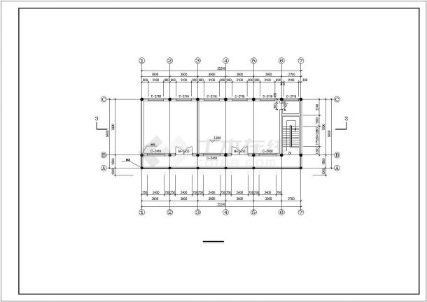 长22.2米 宽9.6米 二层方丈室古建筑设计（无屋顶平面图）-图二