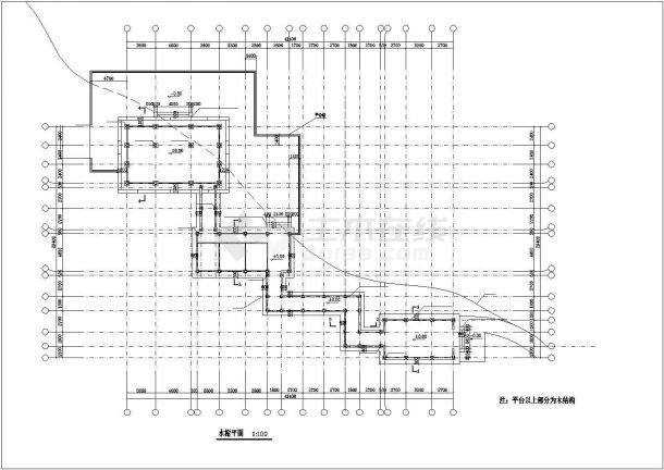 长41.1米 宽29.4米 水榭建筑施工图【平立剖】-图一