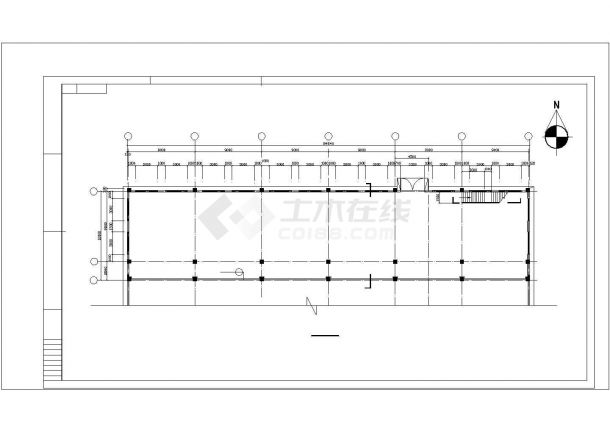 长52.24米 宽12米 2层1300平米钢筋混凝土结构材料仓库建筑施工图【平立剖 建筑设计说明】-图一