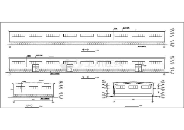 长72米 宽18米 单层1376平米钢结构仓库建施结施【建筑图 结构图】-图二