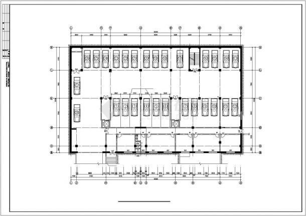 北京市王府井地区某商场一二号地下车库平面设计CAD设计图-图一
