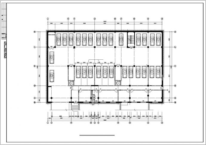 北京市王府井地区某商场一二号地下车库平面设计CAD设计图_图1