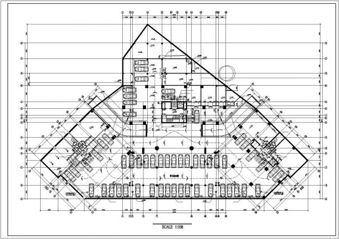 上海市徐汇区某5层框混结构商业广场全套平面设计CAD图纸_图1